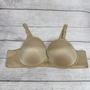 Cacique Boost Plunge Bra 42B Beige Seamless Everyday‎ Comfort Full Support